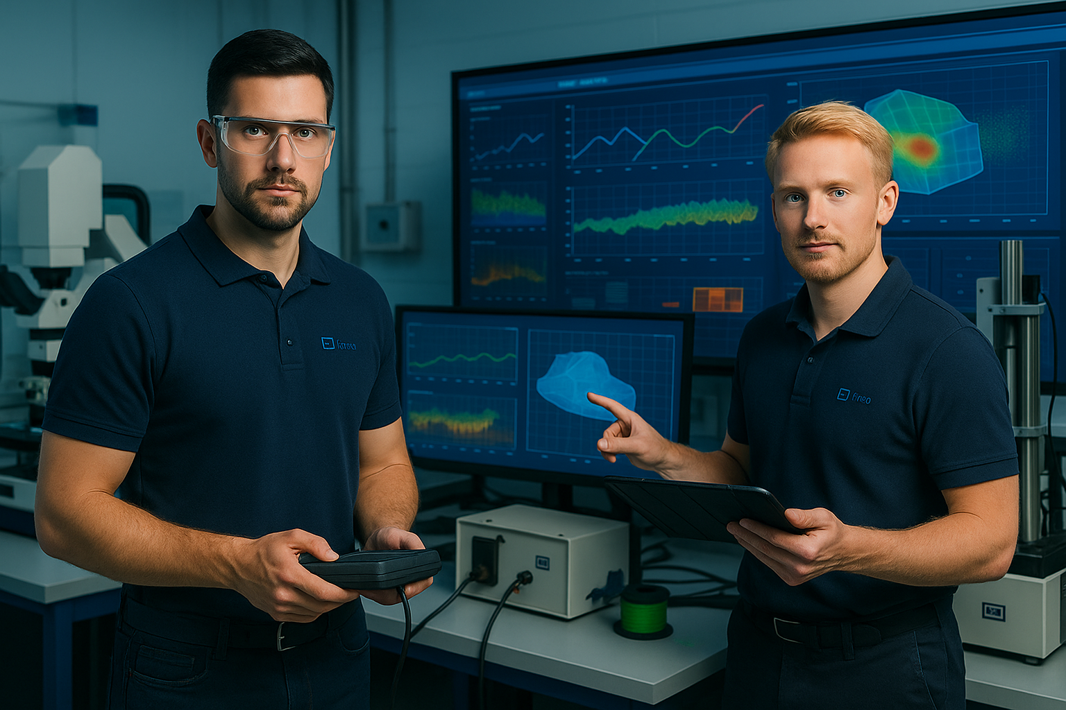 Inginerii Silviu și Octavian discutând despre planul de afaceri pentru înființarea SRL-ului lor de testări tehnice în București.