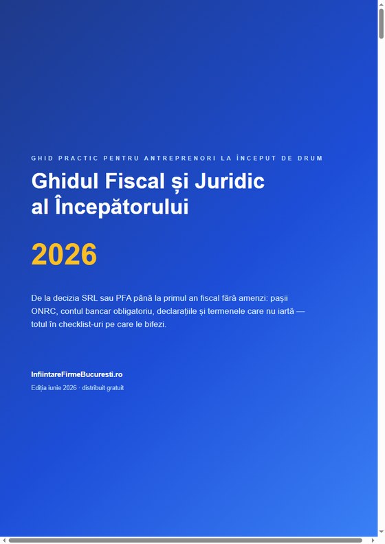 Coperta Ghidului Fiscal și Juridic pentru Începători 2026 — PDF gratuit